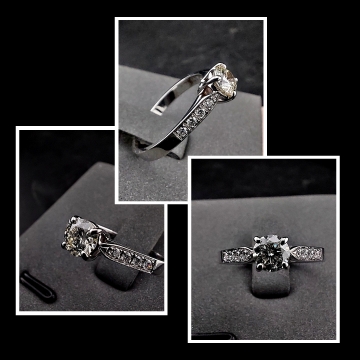 Pierścionek z białego złota z brylantami, złoto 585, pracownia jubilerska Wrocław