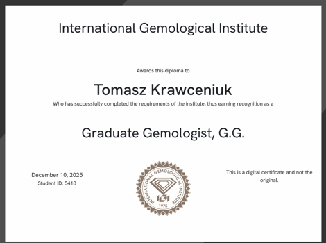 Graduate Gemologist G.G. IGI